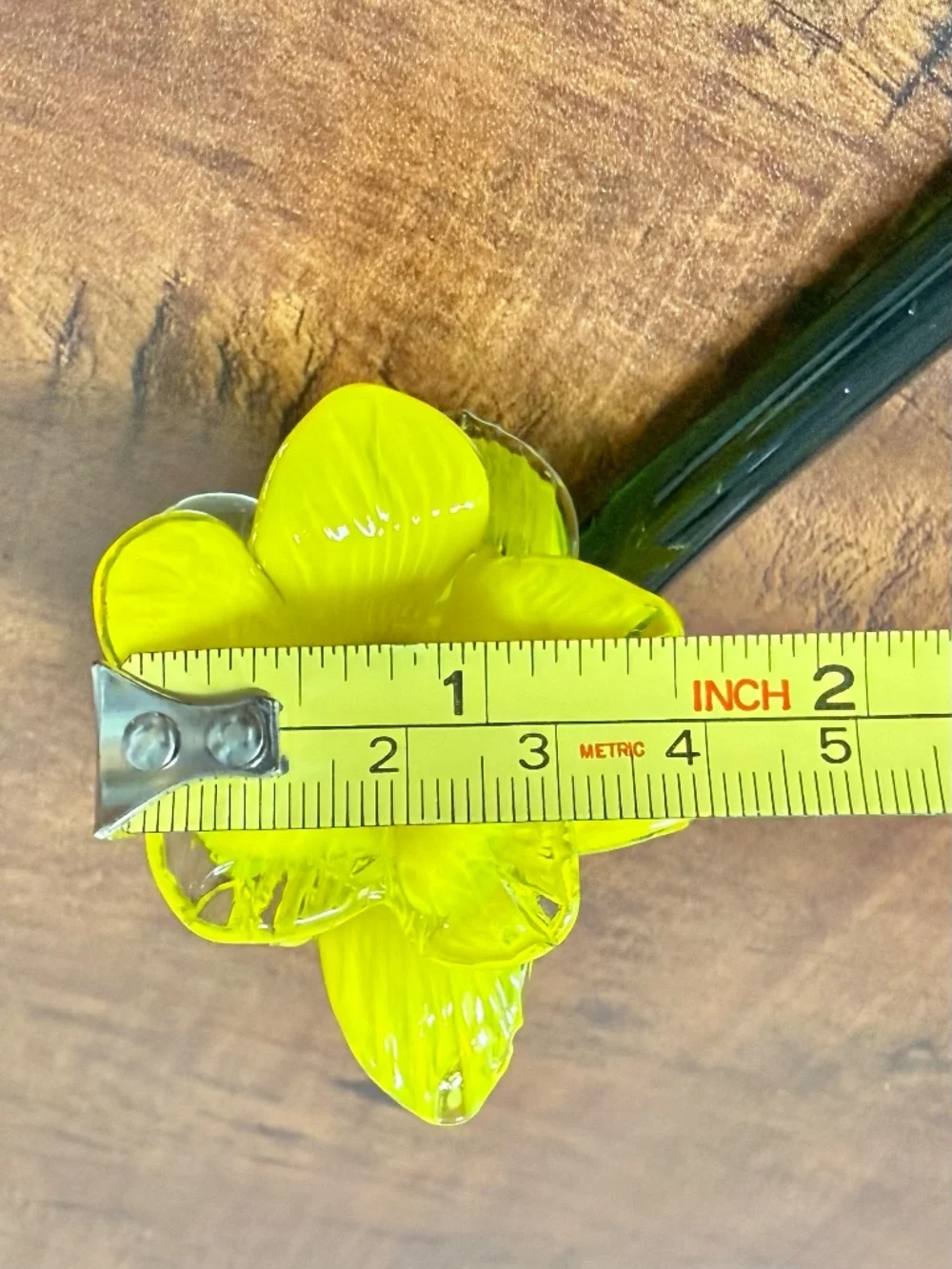 Hand Blown Glass Flowers Set of 4 Long Stem Floral Decor